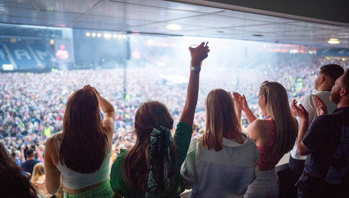 Group of girls at a concert at Hampden Park