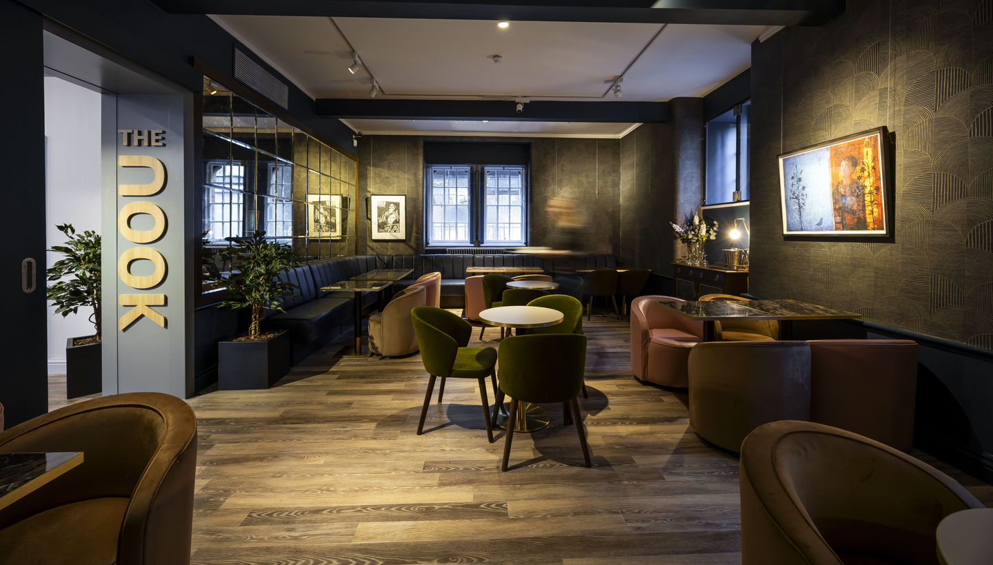 Interior shot of a recently refurbished cafe 