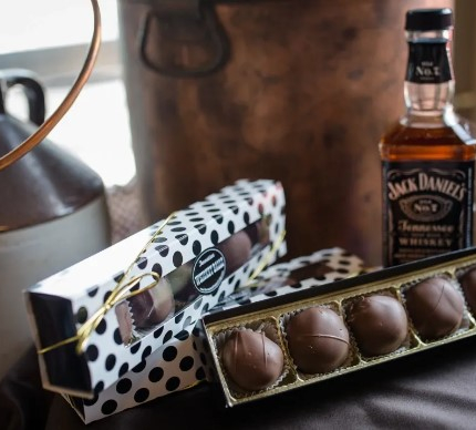 Truffles with a Jack Daniels bottle