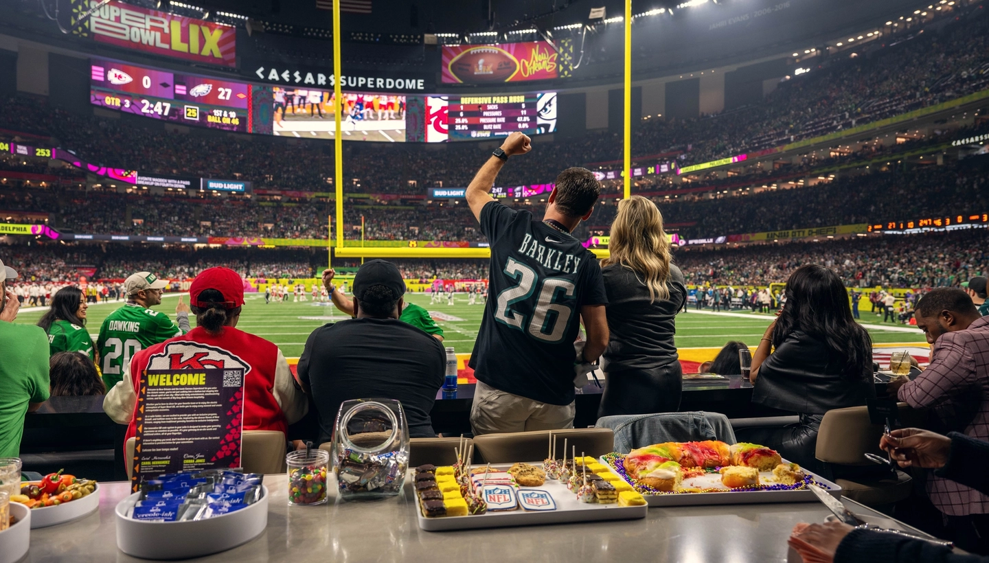 Caesars Superdome in New Orleans during Super Bowl LIX