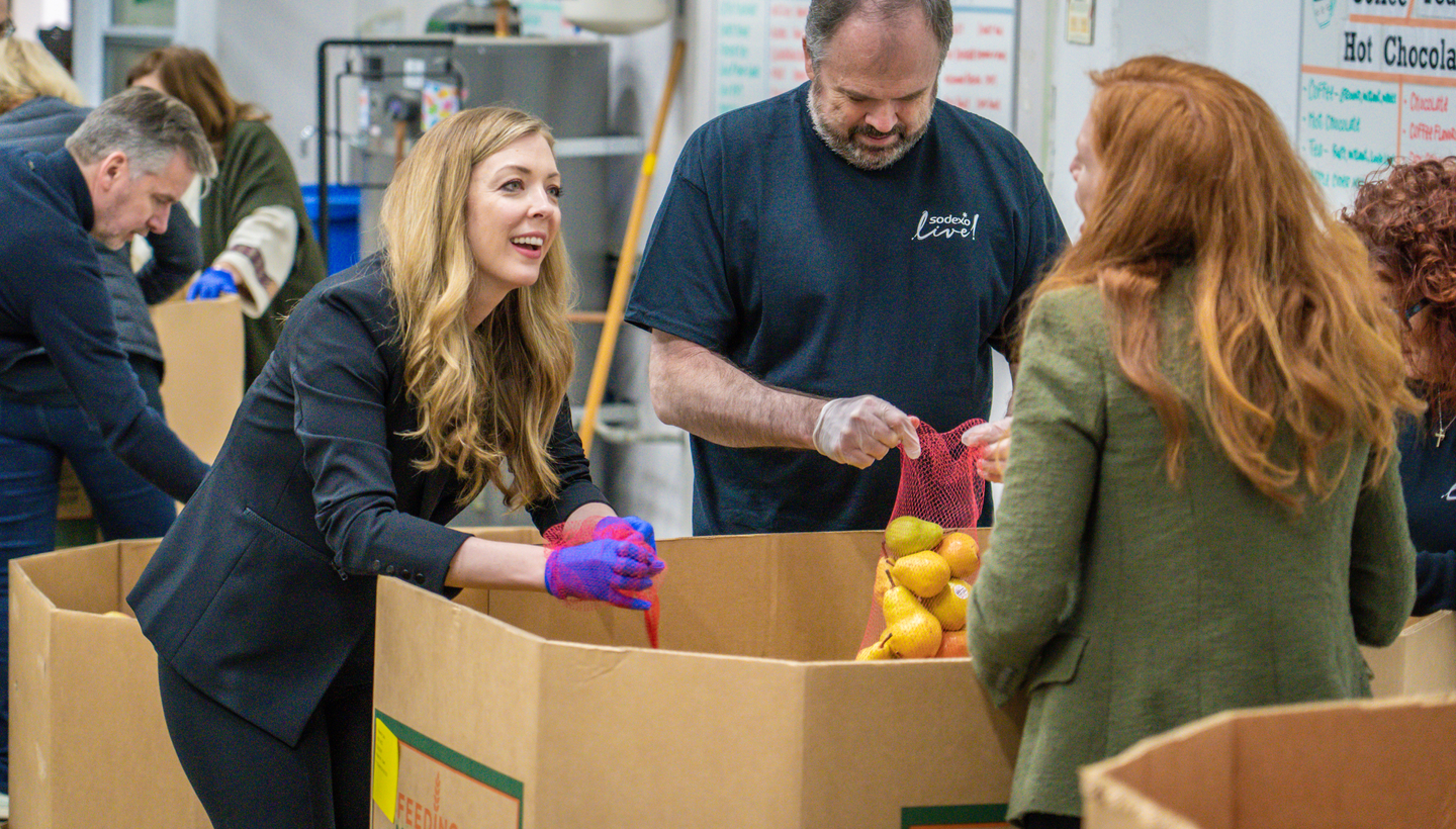 Belinda Oakley and Greg Fender at San Diego Food Bank