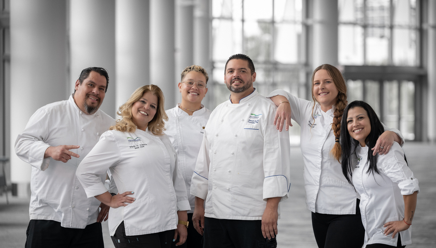 Group of chefs in convention center