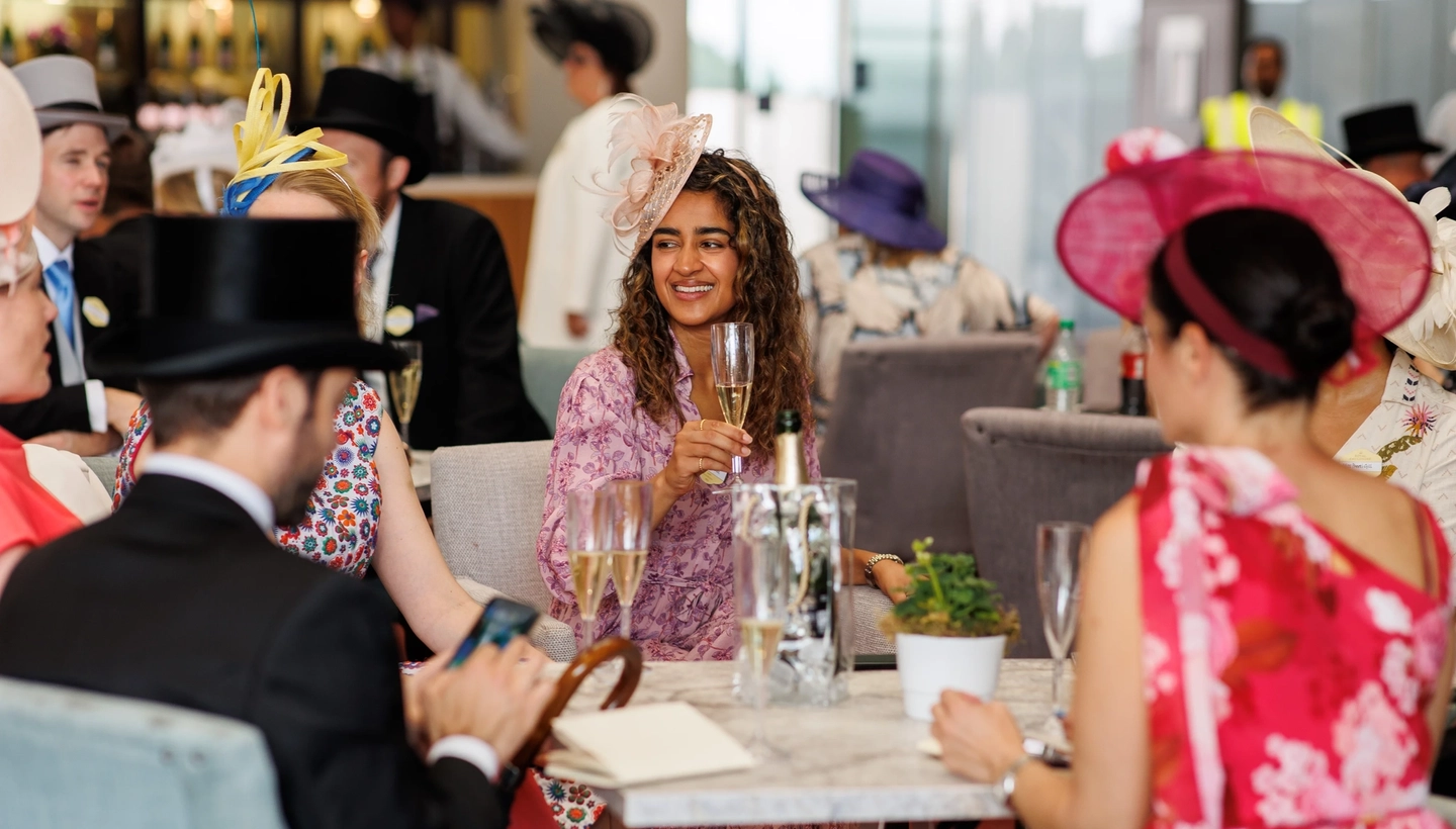 VIP guests drinking champagne at Royal Ascot