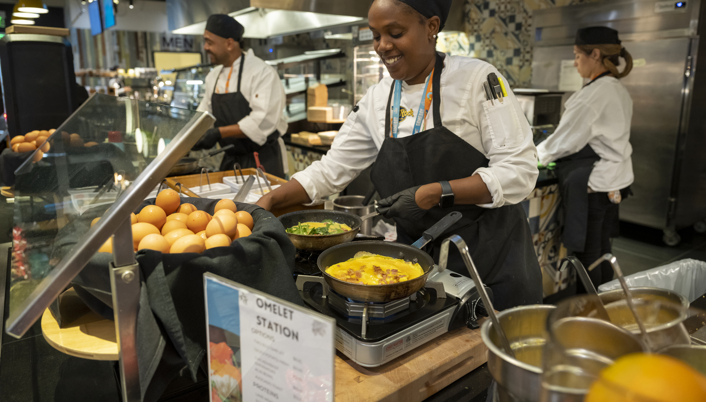 Chef making breakfast during the Miami Open