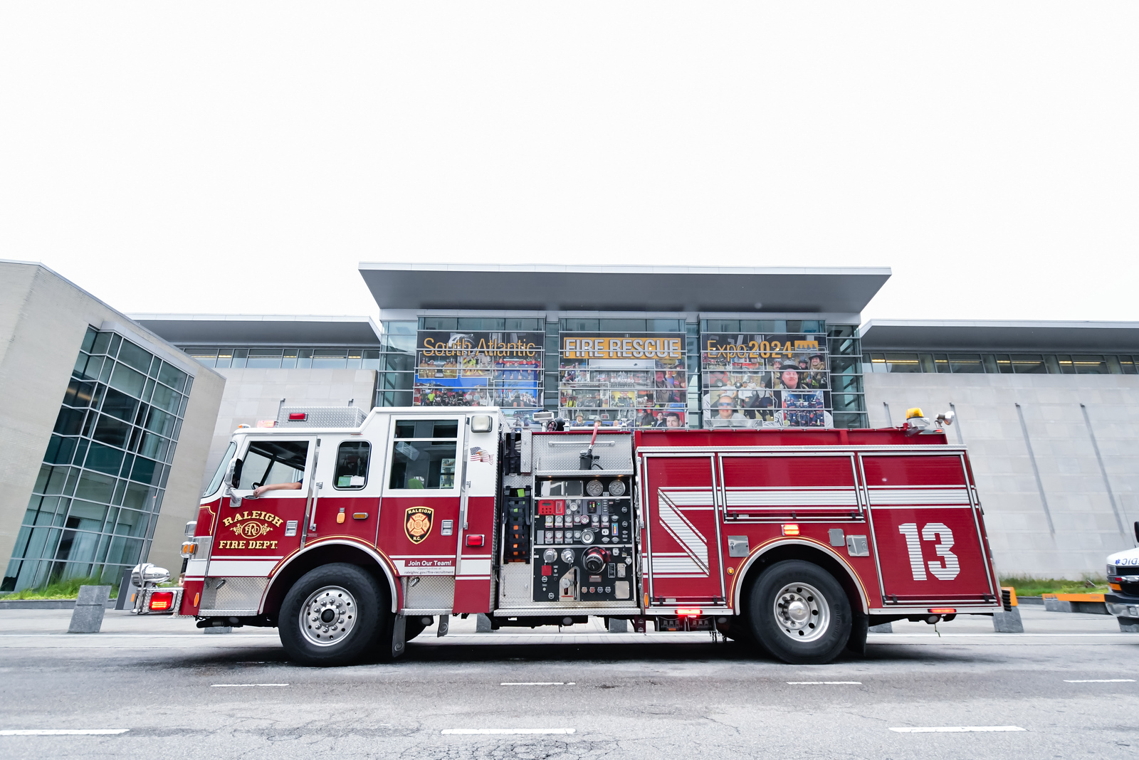 Fire trucks in convention center