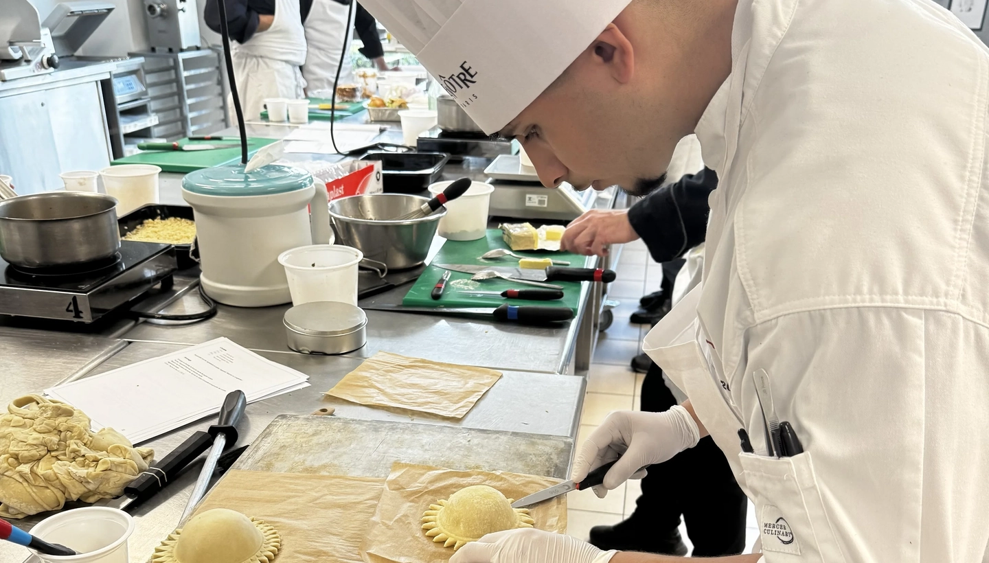 Justin cooking at Lenotre