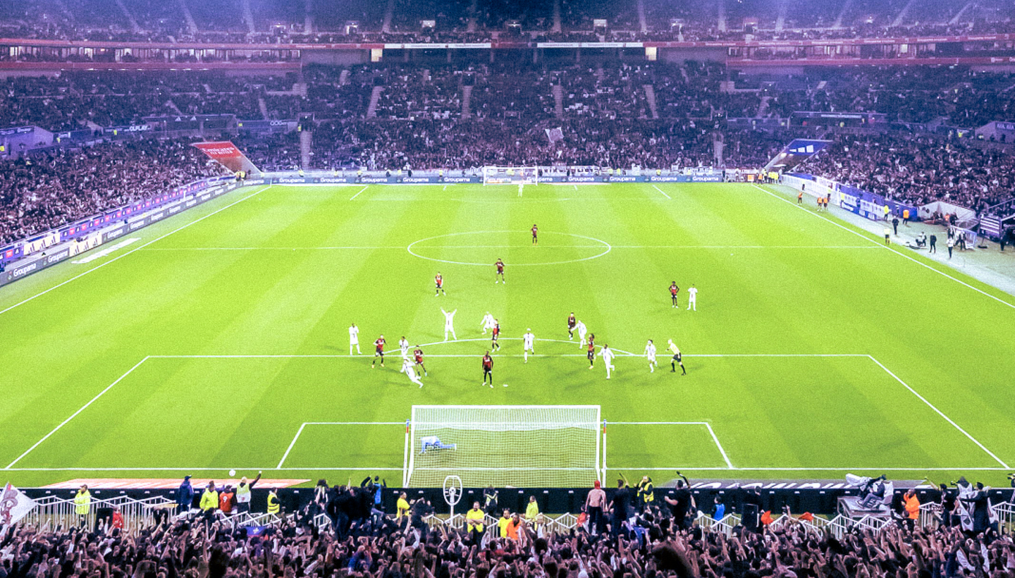 Football game in stadium