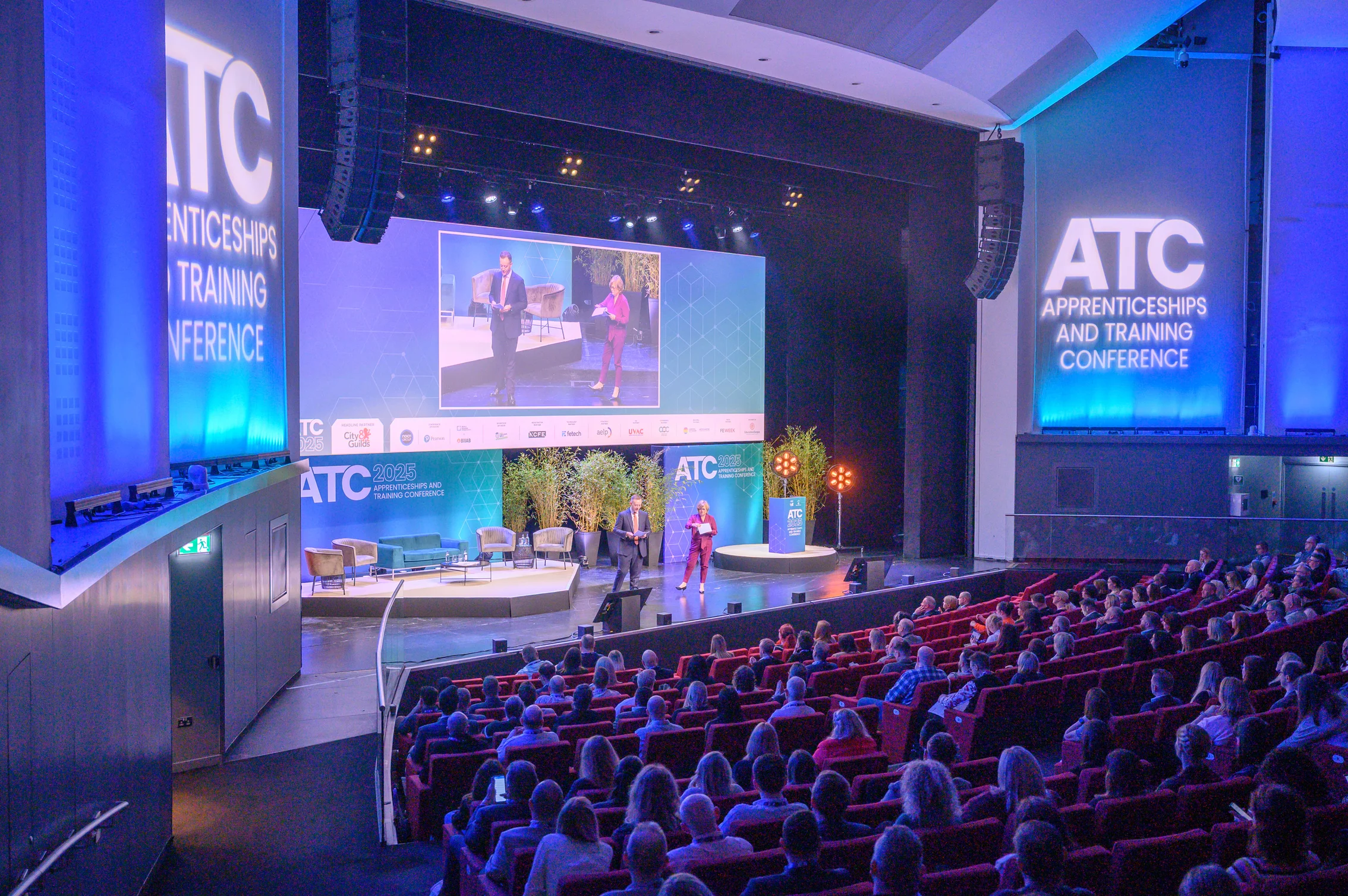 Auditorium with people on stage