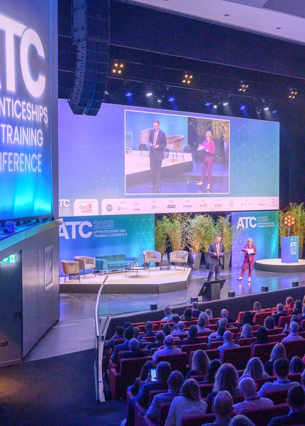 Auditorium with people on stage
