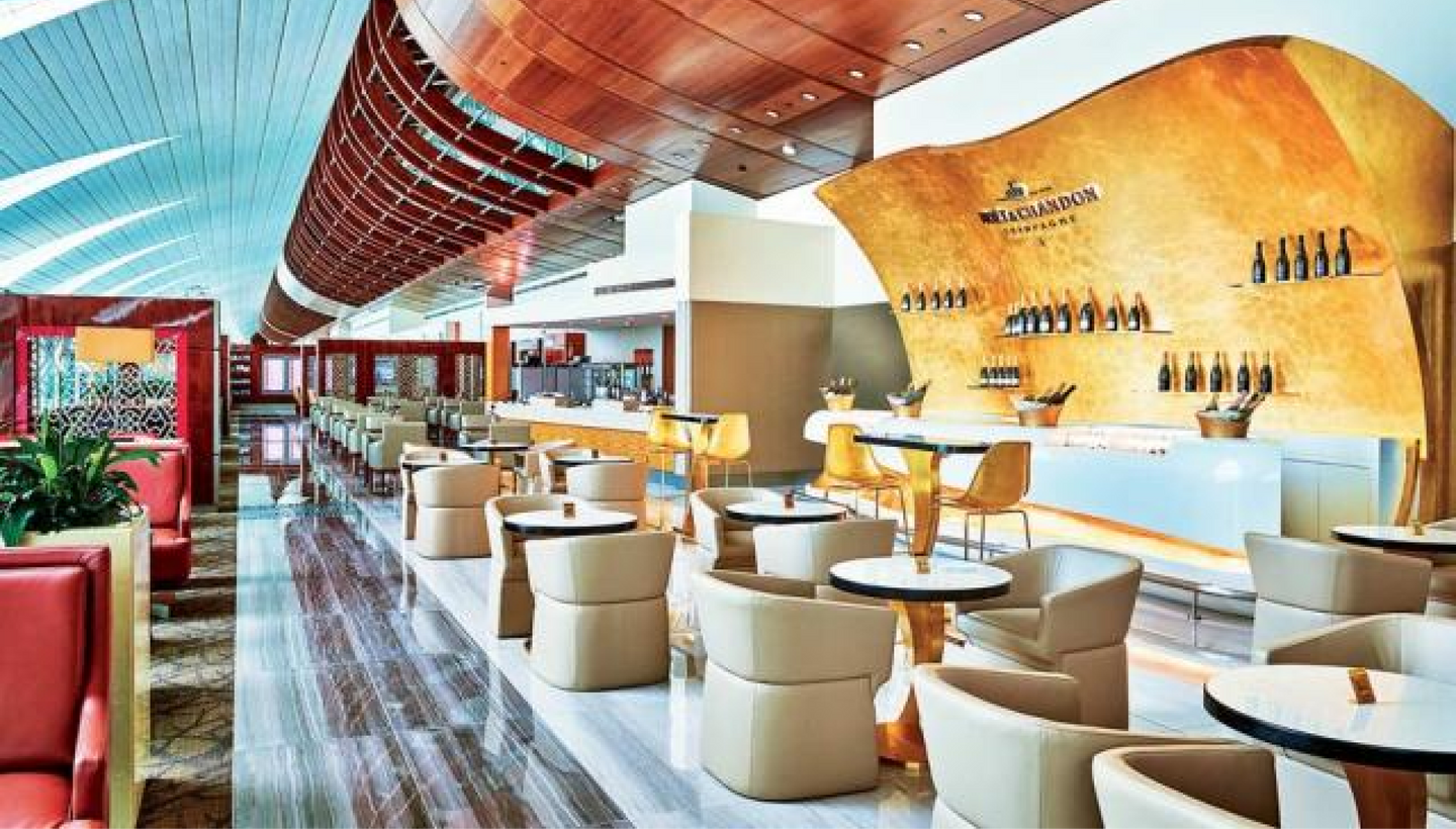 Inside of luxury airport lounge
