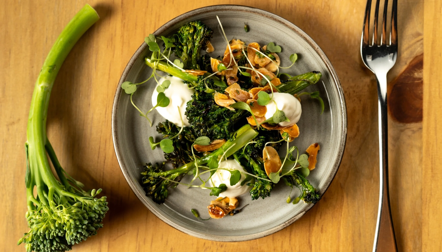 Green plate of food