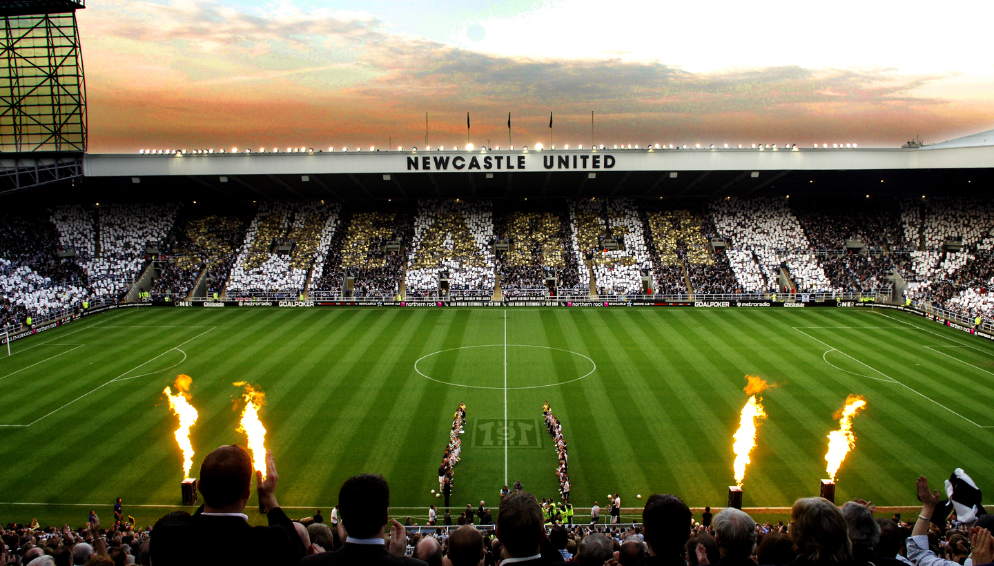 View of the pitch on matchday at St james' Park